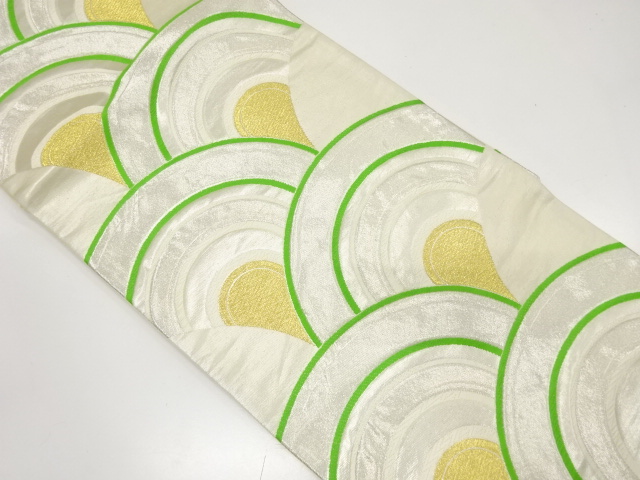 JAPANESE KIMONO / ANTIQUE FUKURO OBI / SILK / WOVEN SEIGAIHA